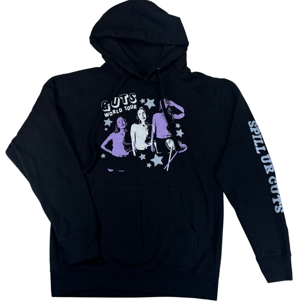 Olivia Rodrigo Hoodie GUTS World Tour Black Graphic Concert Merch XS / Small